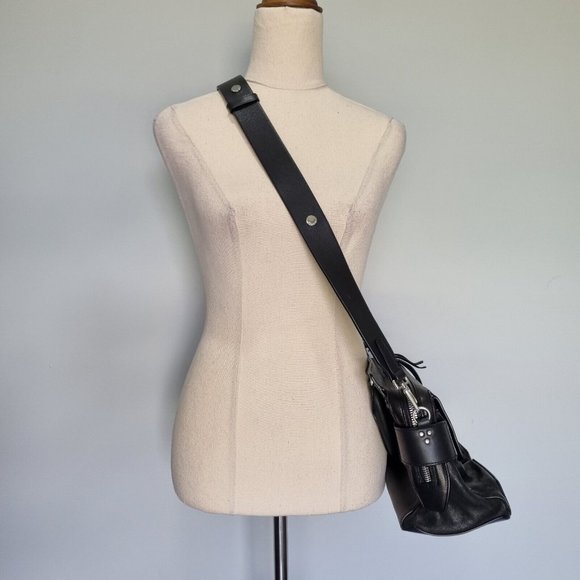 Rag & Bone Pilot Satchel Black Lamb Leather Crossbody Shoulder Bag - Picture 8 of 14